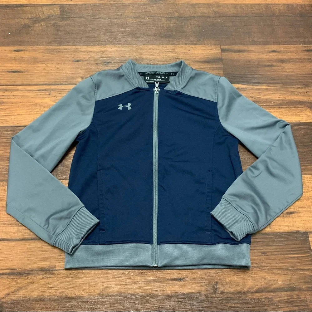 Under Armour Boys Challenger II Track Jacket Size M, Blue, Gray Sports Jacket